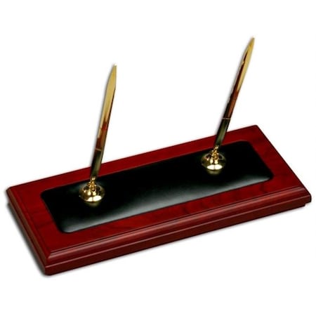 Made-To-Order Wood & Leather Double Pen Stand MA59797